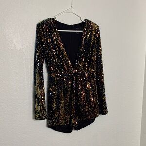 Forever 21 gorgeous Sequin Long Sleeve Romper